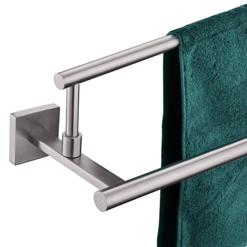 KOKOSIRI Hand Towel Holder Brushed Nickel Bathroom Rack 20-Inch Double Bath Towel Bars Rails for Garage Kitchen Stainless Steel B5009BR-L20 - color: Brushed Nickel, size: 20-Inch