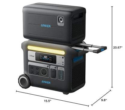 Anker SOLIX F2000 Portable Power Station, PowerHouse 767 and 760 Expansion Battery, 4096Wh LiFePO4 Battery with 4 AC Outlets Up to 2400W, GaNPrime Solar Generator for Home, Outdoor Camping, RV - style: 760 Expansion Battery+F2000