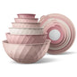COOK WITH COLOR Mixing Bowls with Lids - 12 Piece Plastic Nesting Bowls Set includes 6 Prep Bowls and 6 Lids, Microwave Safe Mixing Bowl Set, Pink Diamond - color: Pink Diamond