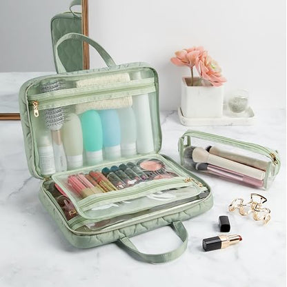Conair Travel Toiletry Bag - Makeup Bag - Cosmetic Bag -Travel Makeup Bag - color: Sage Green
