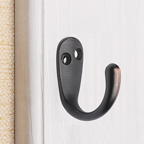 5 Pack Piece Single Prong Robe Hook, Farmhouse 1.8 Inch Coat Hooks Oil-Rubbed Bronze