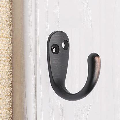 5 Pack Piece Single Prong Robe Hook, Farmhouse 1.8 Inch Coat Hooks Oil-Rubbed Bronze