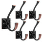 HARPOON 5 Pack Prong Hook, Heavy Duty Two Flared 4.3 inch Coat Hooks, Wall Mounted with 4 Screws, Utility Hooks Oil-Rubbed Bronze - color: Oil Rubbed Bronze