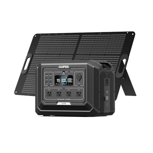 OUPES 2000W Solar Generator with Panels Included, 36Min Fast Charge, 1024Wh LiFePO4 Portable Power Station w/ 100W Panel, for Camping Road Trips Picnics Home Backup Emergency - style: Mega 1+100W Panel