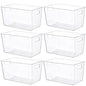 Vtopmart 6 Pack Clear Plastic Storage Bins, Pantry Organizer Containers with Handle for Refrigerator, Fridge, Cabinet, Kitchen, Countertops, Cupboard, Home Organization and Storage, XL - size: 6 XL