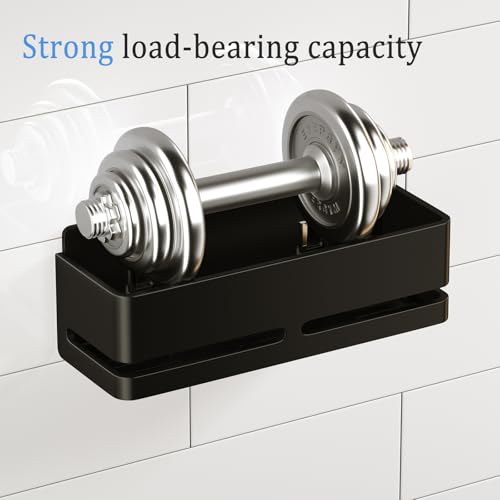 Shower Caddy, 2-Pack Shower Shelf, Heavy-Duty Bathroom Storage Shelf, Large Capacity No-Drill Bathroom Organizer, Black Metal Storage Basket, Adhesive Installation - size: Black-2 layers