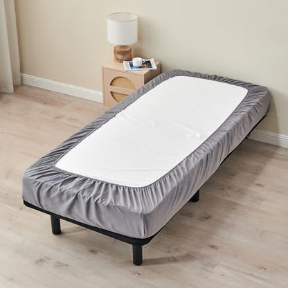 Kingnex 30x75x9 RV Bunk Sheets Set for Narrow Twin Bed Soft Brushed 1800 Microfiber 3 Piece Bedding Set Includes 1 Cot Size Fitted Sheet 1 Flat Sheet 1 Pillowcase Cot Grey - color: Grey, size: Cot 30x75 RV Bunk Set