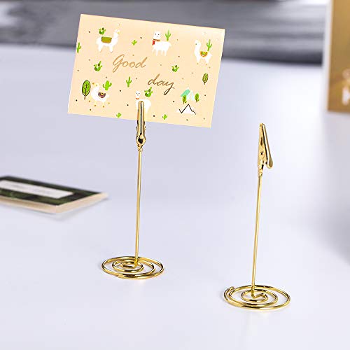 Artliving 12pcs Place Card Holder Memo Holder Clip Photo Holder Table Number Holder - color: Gold