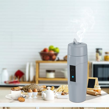 Portable Electric Kettle Boiler, Small Electric Travel Kettle, 300W Fast Water Heater, Mini Electric Tea Coffee Mug for Hotels/Offices/RVs, Automatic Shut-Off & Restart, Elegant Gray - color: Gray 110V/350ml