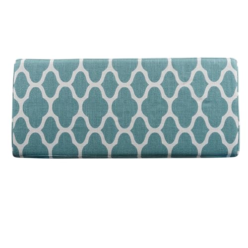 HomePop 36" Storage Ottoman Bench with Hinged Lid - Teal Blue Geometric - color: Teal Blue Geometric