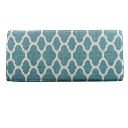 HomePop 36" Storage Ottoman Bench with Hinged Lid - Teal Blue Geometric - color: Teal Blue Geometric