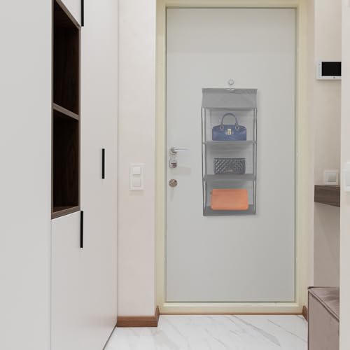 BESPORTBLE Gray Hanging Organizer Bag with Hook Space-Saving Dustproof Storage Container for Dorm Pantry Rv Closet Lightweight and Organizing Pouch for Household Items