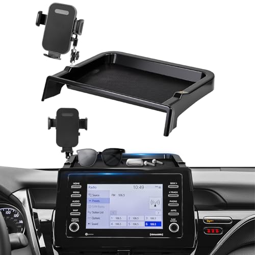 Car Phone Holder Fit for 2021-2024 Toyota Camry 7-inch Screen with Dashboard Organizer Cell Phone Mount Holders Fit for Camry Accessaries Fixed Clip Hands-Free &360°Rotation(Not Fit 9 inch) - size: 21-24 Toyota Camry