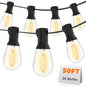 GvvooHome 50FT LED Outdoor String Lights with 25 Shatterproof Edison Bulbs (1 Spare), Dimmable Hanging Outdoor Lights for Backyard, Porch, 2700K Warm White - size: 50FT24PK