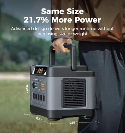 UDPOWER S1200 Portable Power Station 1200W (Surge 1800W), Max 400W Solar Input, UPS, UL2743, for Home RV Emergency, Pure Sine Wave - style: S1200