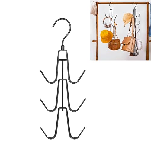 Cap Hanger Organizer | Multipurpose Purse Hanger Closet, Toy Organizers and Storage for Closets & Hat Hangers for Closet | Black Metal Closet Organizer Baseball Cap Holder for Cupboard - style: E