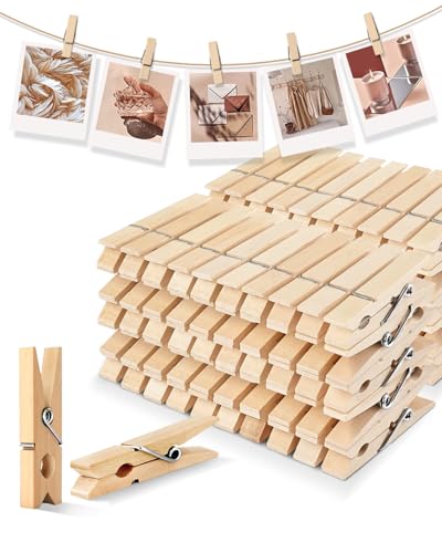 Clothes Pins Wooden Clothespins for Crafts Photo 1.9 Inch 100 PCS, Small Wood Clips Mini Close Pin for Classroom Project Decorations Hanging Pegs 1-7/8" - color: Wood