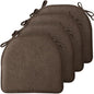TushGuard Chair Cushions, 4 Pack Memory Foam Chair Pads, Seat Cushion, Kitchen Chair Cushions Set of 4, Anti-Slip Backing & Fixed Straps,Brown - color: Brown