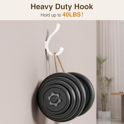 Wall Hooks for Hanging Coat/Backpack - 5.4'' Large 40LBS Heavy Duty Hanger Wall Mount Screw in, for Towel, Closet, Robe, Bag, Outdoor, White 4 Pack - size: 4 Pack