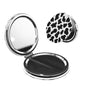Animal Cow White Black Spot Print Foldable Travel Pocket Mirror Round PU Leather Portable Mini Makeup Double Sided Handheld Magnifying,2.6 in - color: Animal Cow Print White Black Spot