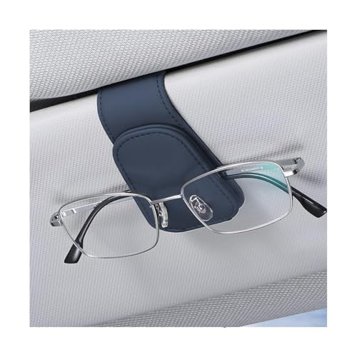 zipelo Sunglasses Holder for Car Sun Visor, Vehicle Magnetic Leather Eyeglass Hanger, Sun Glasses Mount Clip on Visors, Ticket Card Cash Organizer, Auto Interior Accessories (Blue, 1 PCS) - color: Royal Blue, size: 1 PCS