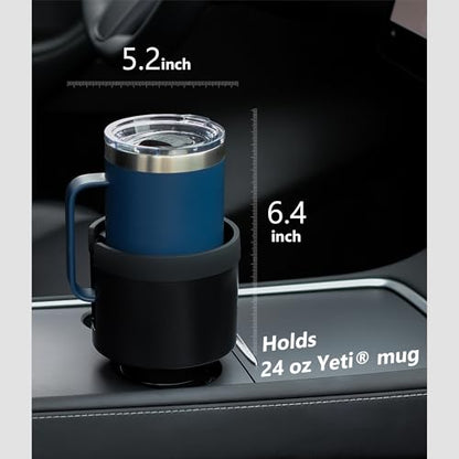 Seven Sparta 2 Pack Car Cup Holder Expander with Offset Adjustable Base, Compatible with Hydro Flasks 32/40 Ounce, Compatible with Yeti Ramblers 20/26/30 Ounce, Other Bottles in 3.4"-3.8" (Black) - color: Black, size: Medium*2