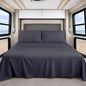 Shreem Linen Luxury 4 Piece Microfiber RV Sheet Set, Deep Pocket Fits Up to 10 inch, Soft, Wrinkle-Resistant, Camper, Travel Trailer Bedding, Camper Queen 60x80, Dark Grey - color: Dark Grey, size: Camper Queen - 60x80