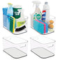 STORi Bliss 10" x 6" Open Clear Pantry Organizer Bin, Set of 4, Plastic Containers with Handle for Kitchen, Fridge, Cabinet, Closet, Bathroom, Undersink Storage Made in USA - style: Set of 4