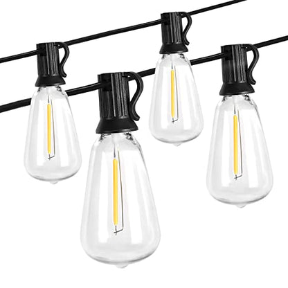 BRIMAX 10FT Outdoor String Lights with 10 Bulbs,ST38 1W Plastic LED Edison Bulbs, Shatterproof, Waterproof String Lights, Perfect for Bistro, Pergola, Backyard and Garden - style: 10FT 10 lights