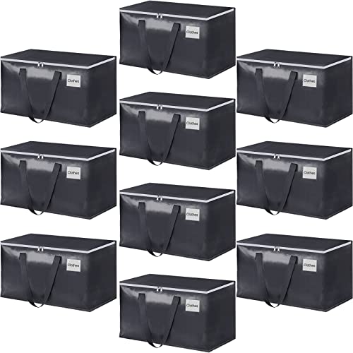 StorageRight Heavy Duty Moving Boxes-Moving Bags with Zipper, Reinforced Handles and Tag Pocket-Collapsible Moving Supplies-Totes for Storage Great for moving, Storage and Travel 93L(Gray-10 Pack) - color: Gray, size: 10 Pack