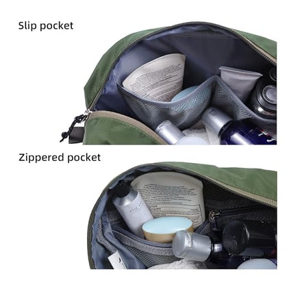 Travel Toiletry Bag 8L, Large Packing Cube with Waterproof TPU Wet/Dry Compartment - color: Medium Olive, size: 8L