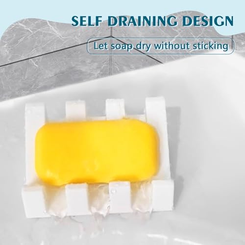 Soap Dish Holder for Shower with Suction Cup, Silicone Soap Holder & Saver Self-Draining Bar Soap Dish Keeps Soap Dry for Bathroom, Kitchen, Bathtub (N-White - 3 Pack) - color: N-white - 3 Pack