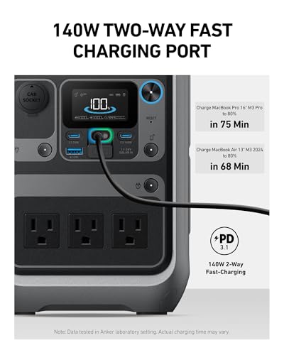 Anker Solar Generator SOLIX C300 with Protective Bag, 288Wh Portable Power Station, 300W (600W Surge), LiFePO4 Battery, 140W Two-Way Fast Charging, for Outdoor Camping, Traveling, and Emergencies - style: Protective Bag + C300