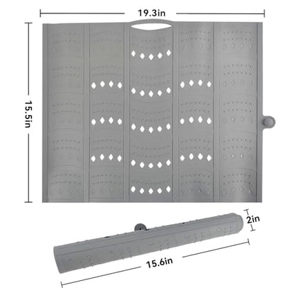 BRIAN & DANY Makeup Mat for Sink, Bathroom Sink Cover for Counter Space, Foldable Silicone Sink Mat Organizer Countertop RV Space Saver, Gray, 19.3" x 15.5" - color: Gray
