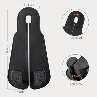 CoBak Extra Wide Car Seat Back Hooks, Premium Stitched Leather Headrest Hangers with Wide Slot Structure, Universal for Any-Width Purses, Handbags, Bags (2 Pack), Black - color: A-Wide Version - Black, size: 2-Hooks