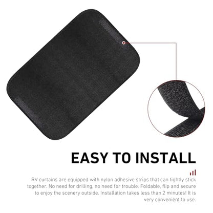 2 PCS RV Door Window Shade Covers, Sunproof Thermal Insulation Window Shades Cover, Windbreak Privacy Door Sunshade Accessories, for Campers, Travel Trailer, Motorhomes, Motorhome (Black)