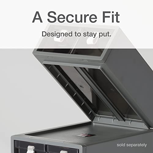 Pendaflex Stackable Drawer, Durable Plastic, Silicon Handles, Tinted Drawers, Double, Gray, 9" x 7" x 3.5", Medium, 1 Piece (41793) - size: Medium, Double