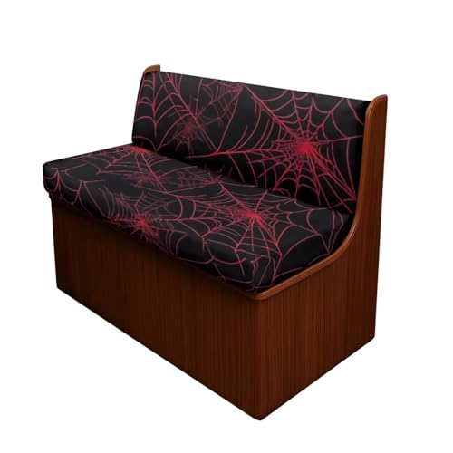 RV Dinette Cushion Covers Red Spider Web Stretch Camper Cushion Cover Booth Seats Replacement RV Cushion Covers Washable Sofa Furniture Protector - color: Red Spider Web