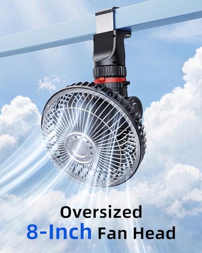 12V Car Clip Fan & 24V Truck Fan, SUV Sun Visor, 1.7m Cord, Strong Airflow Stepless Speed, Semi Truck Sleeper Quiet Cooling Fan