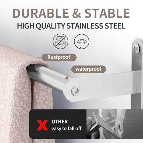 JUYSON 30 Inch Bathroom Towel Bar, Towel Racks for Bathroom Wall Mounted, Stainless Steel Heavy Duty Modern Single Towel Bar Holder Towel Rod Wall Mounted(Single Bar-Brushed Nickel, 30 in) - color: Brushed Nickel, size: Single Bar