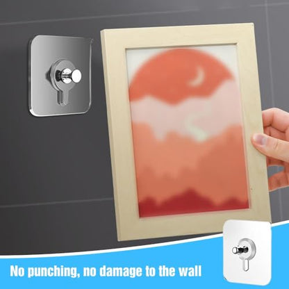 Drill Free Adhesive Hooks, Reusable Heavy Duty Adhesive Wall Mount Screw Free Sticker, Picture Hangers without Nails, Seamless Screws Wall Hangers for Wall Mount,Bathroom,Home,Kitchen,Office (20Packs) - color: 20Packs