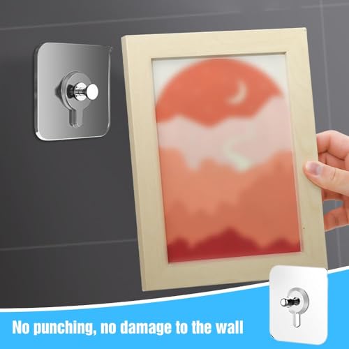Drill Free Adhesive Hooks, Reusable Heavy Duty Adhesive Wall Mount Screw Free Sticker, Picture Hangers without Nails, Seamless Screws Wall Hangers for Wall Mount,Bathroom,Home,Kitchen,Office (12Packs) - color: 12Packs