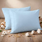 Pillow Cases - Set of 2, Light Blue Solid Standard/Queen (20" X 30") - Pillow Covers Made of 100% Cotton - 300 Thread Count Super Soft and Breathable Sateen Weave Pillowcases. - color: Light Blue Solid, size: Standard/Queen (20"X30")