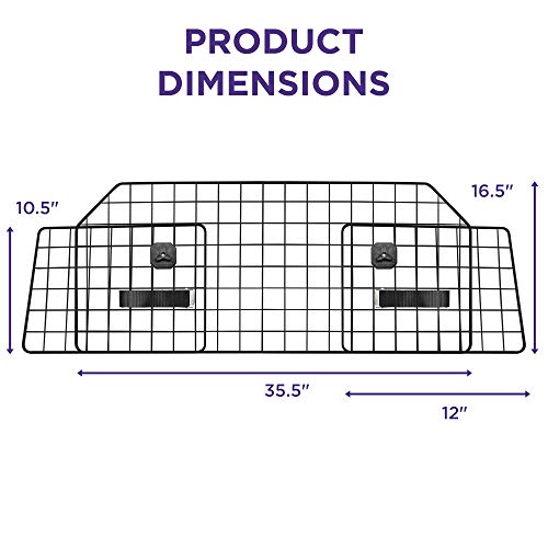 Pawple Dog Car Barrier for SUV's, Cars, Vehicles, & Trucks, Adjustable Large Pet Divider, Heavy-Duty Wire Mesh- Universal Fit - size: Standard Model