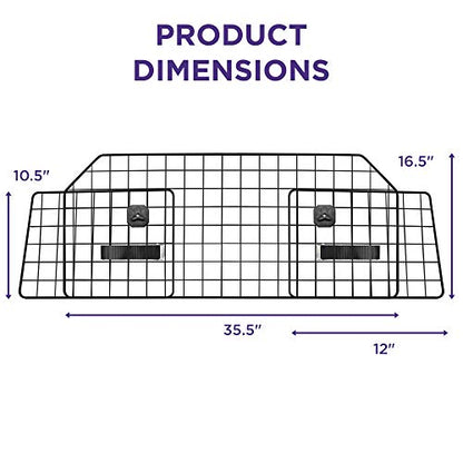 Pawple Dog Car Barrier for SUV's, Cars, Vehicles, & Trucks, Adjustable Large Pet Divider, Heavy-Duty Wire Mesh- Universal Fit - size: Standard Model