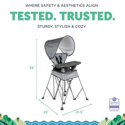Baby Delight Go with Me Uplift Deluxe Portable High Chair | Travel High Chair | Sun Canopy | Indoor and Outdoor | Elephant Grey - color: Elephant Grey