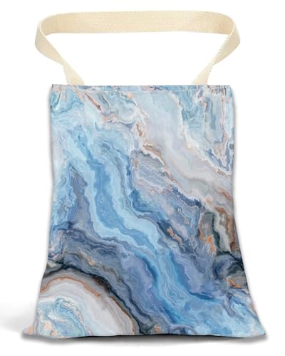 Car Garbage Can, Car Trash Bag, Hanging Car Trash Can Bag for Vehicle, Travelling, Camping, Cute Car Back Seat Organizer, Luxury Blue Marble - color: Luxury Blue Marble