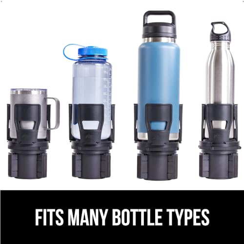 GORILLA GRIP Patent Pending Adjustable Car Cup Holder Expander, 2 PK, Keeps Water Bottle Secure, Expands to Fit 18 to 48 oz Bottles, Yeti, Owala, Stanley with Handle, Coffee Mug Insert for Cars, Black - color: Black