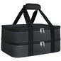 esouler Double Insulated Casserole Carrier Bag Hot & Cold Food Carrier Bag Lasagna Holder Lunch Bag for Picnics, Parties, Travel, Fits 9 x 13 Inches Casserole Dish-Black - color: Black, size: 16x10x7.2 in