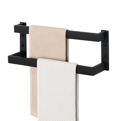 Alise Double Towel Bar, 16" Towel Racks for Bathroom Wall Mounted, SUS304 Stainless Steel Bathroom Towel Holder, Modern Quick Drying Towel Hanger, Matte Black - color: Matte Black, size: 16-inch